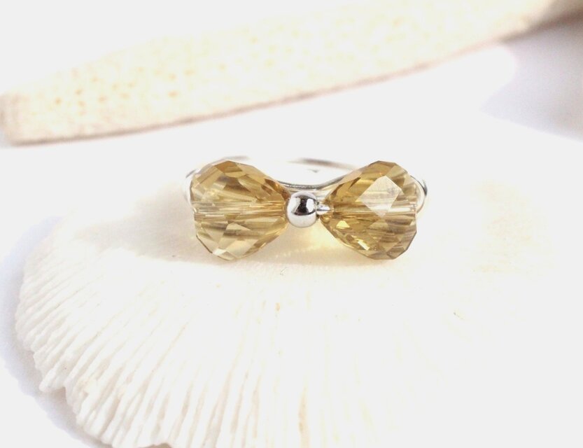 ブランデークォーツ　Ribbon　Wire　Ring