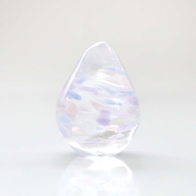ガラスの雫の小さなオブジェ 「紫陽花の舞」