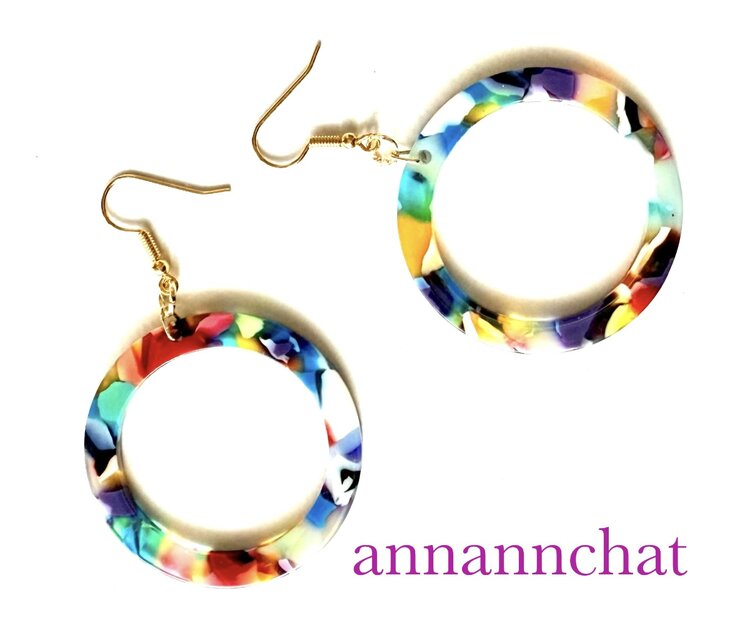 【カラフルな　輪　ピアス】フランス　輪っか