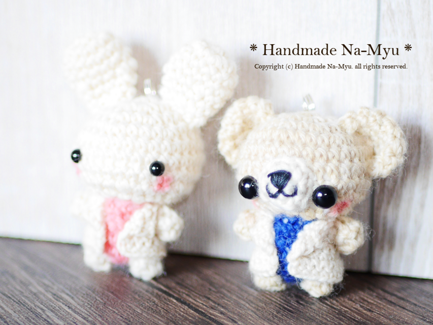 【受注制作】白衣のウサギちゃんorクマちゃん（約4～5ｃｍ）