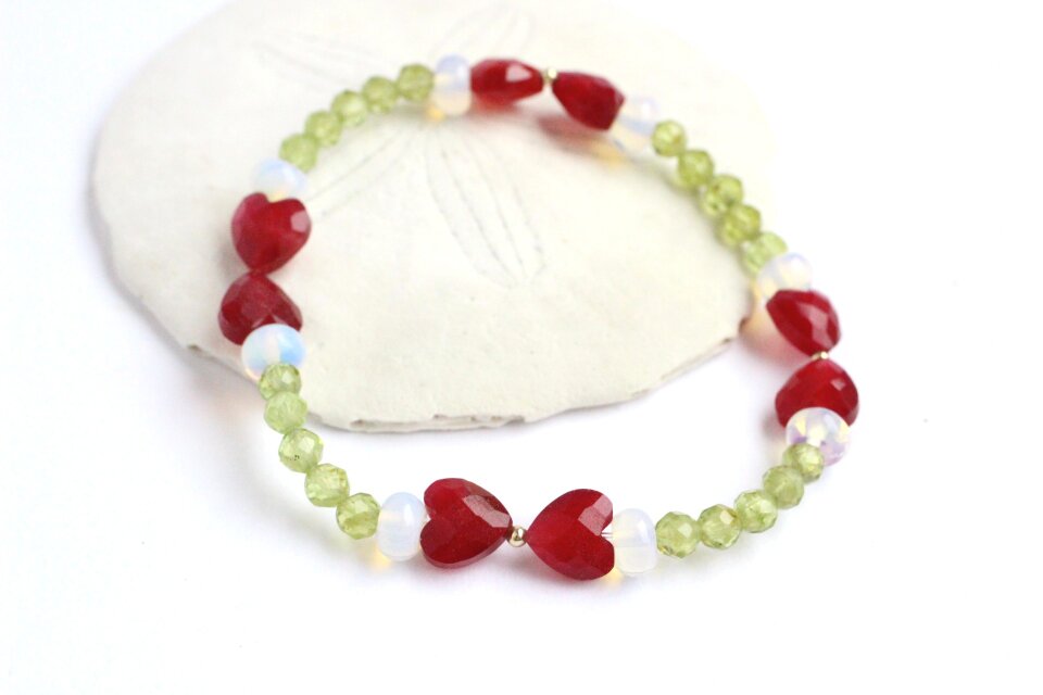 ペリドット　Slim　ブレスレット【Red】