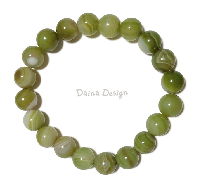 アゲート ブレスレット ピスタチオ カラー グリーン 黄緑 縞 瑪瑙 レア