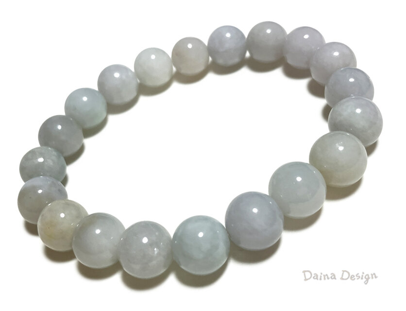 ジェイド ブレスレット　5月誕生石　ひすい 翡翠　開運 厄除け　レア 大粒 天然石 ☆ ダイナ デザイン ☆ 10ミリ