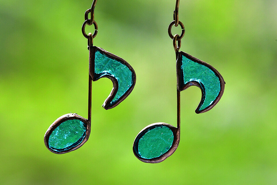 音符 (青)　ピアス