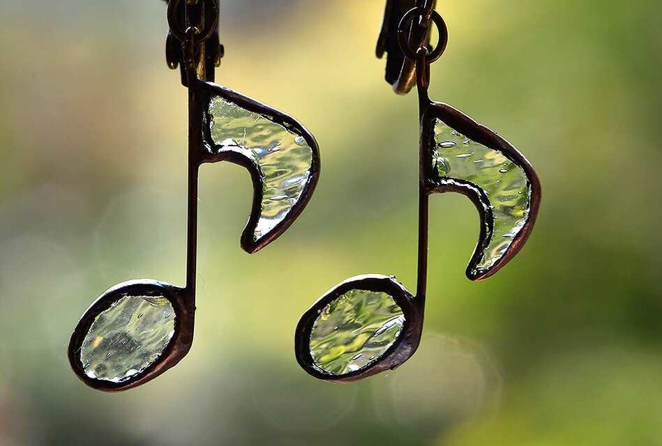 音符 (クリア)　イヤリング