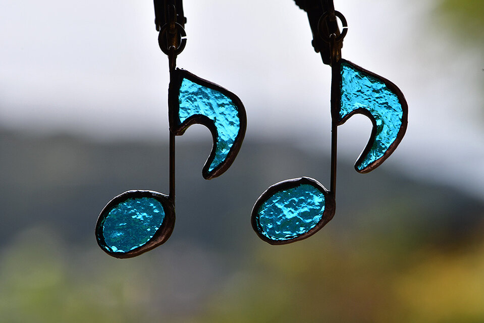 音符 (青)　イヤリング