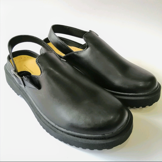 ◇本革サボサンダル◇無料サイズオーダー◇受注生産◇本革◇ブラック