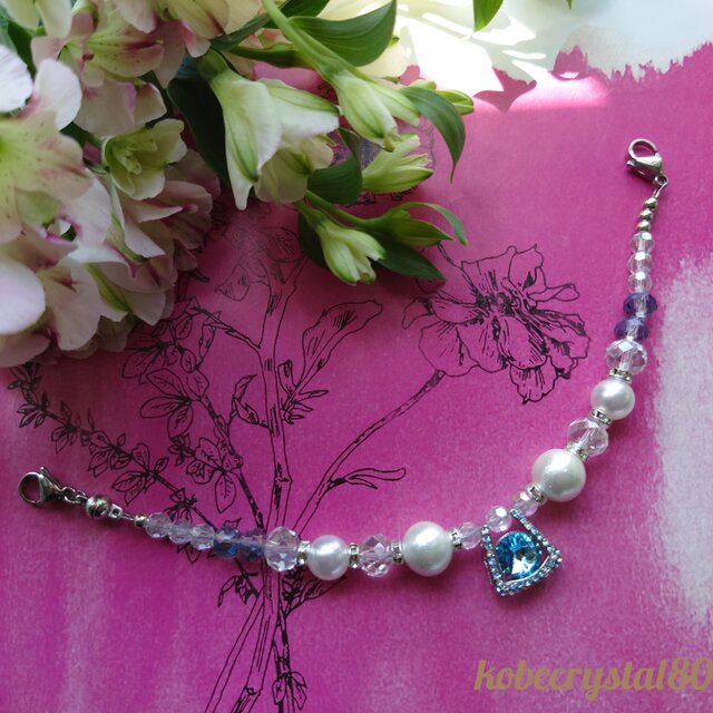 クリスタル羽織紐　カラー✢アクアマリン