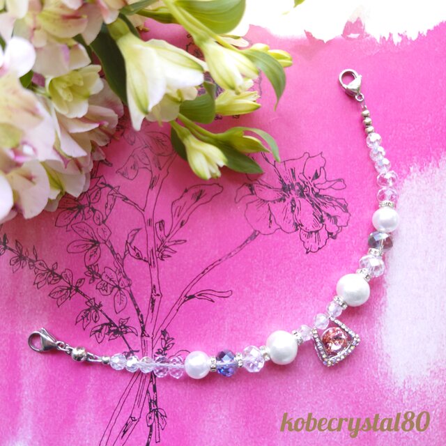 クリスタル羽織紐　カラー✢ライトローズ