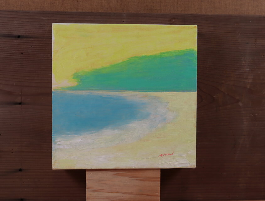 油絵「浜と空」 | iichi 日々の暮らしを心地よくするハンドメイドや