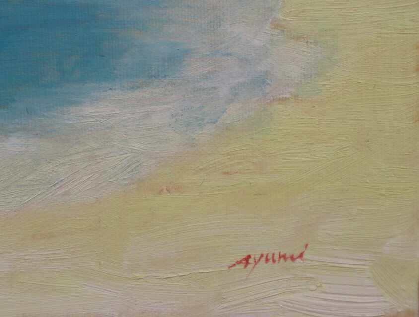 油絵「浜と空」 | iichi 日々の暮らしを心地よくするハンドメイドや