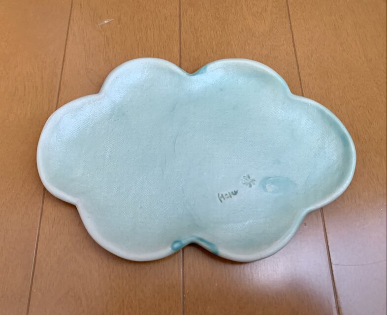 雲の皿　ブルーグリーン