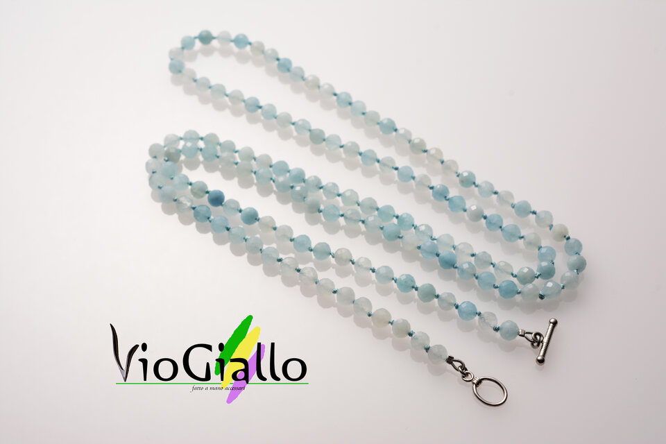 アクアマリン(6ﾐﾘ)のロングネックレス