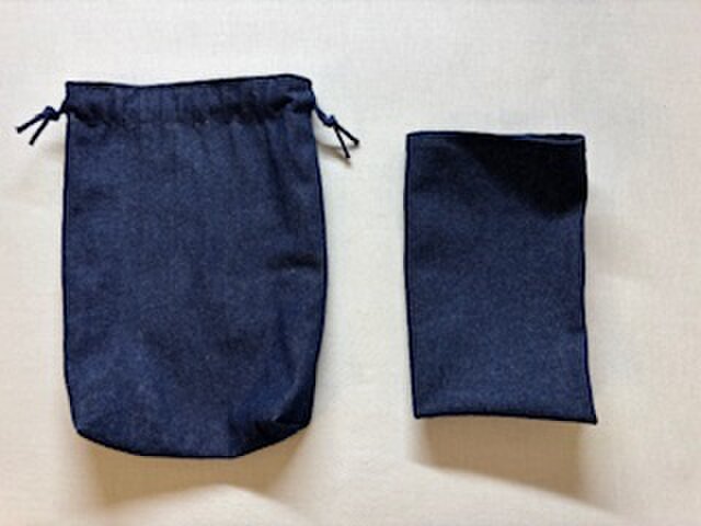 ランチョンマット＆給食袋 【紺デニム・無地】 | iichi 日々の暮らしを