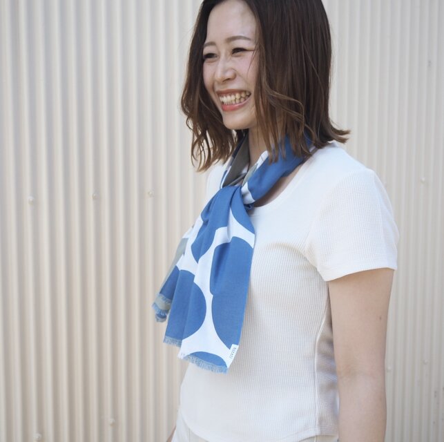 hirali｜手ぬぐい　フリンジ加工　～冬凪～