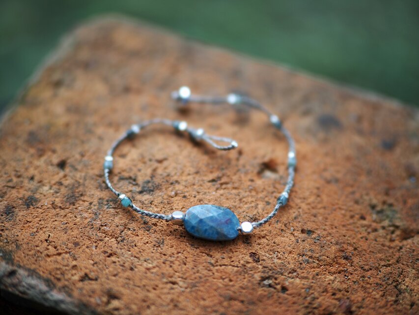 -Ruby in zoisite- code bracelet