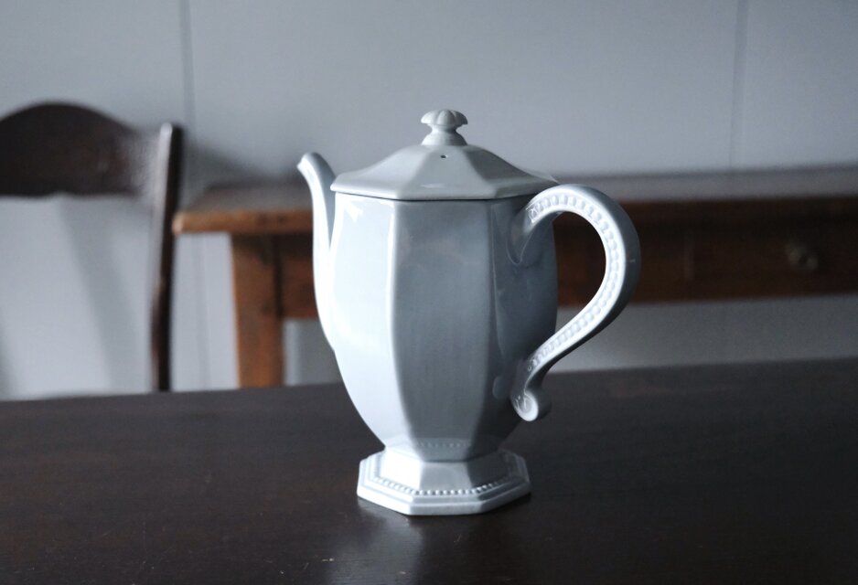 Creil&Montereau 水色 オクトゴナル カフェティエール フランス