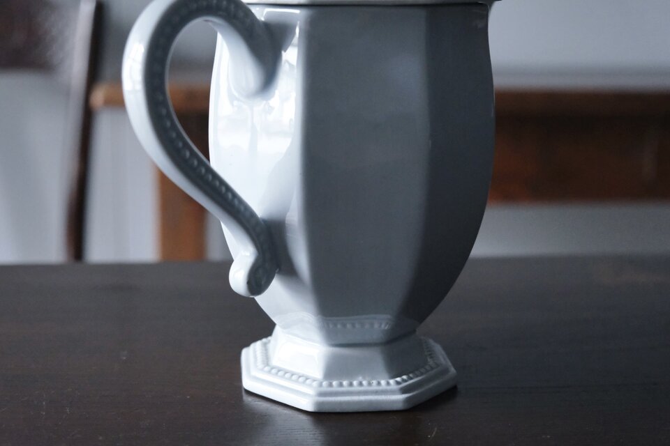 Creil&Montereau 水色 オクトゴナル カフェティエール フランス