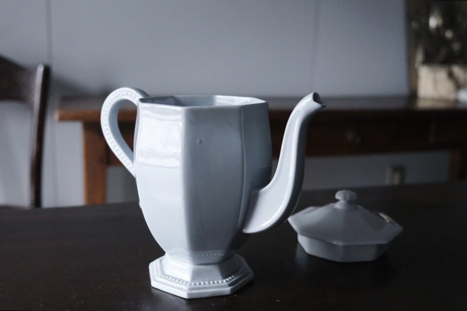 Creil&Montereau 水色 オクトゴナル カフェティエール フランス