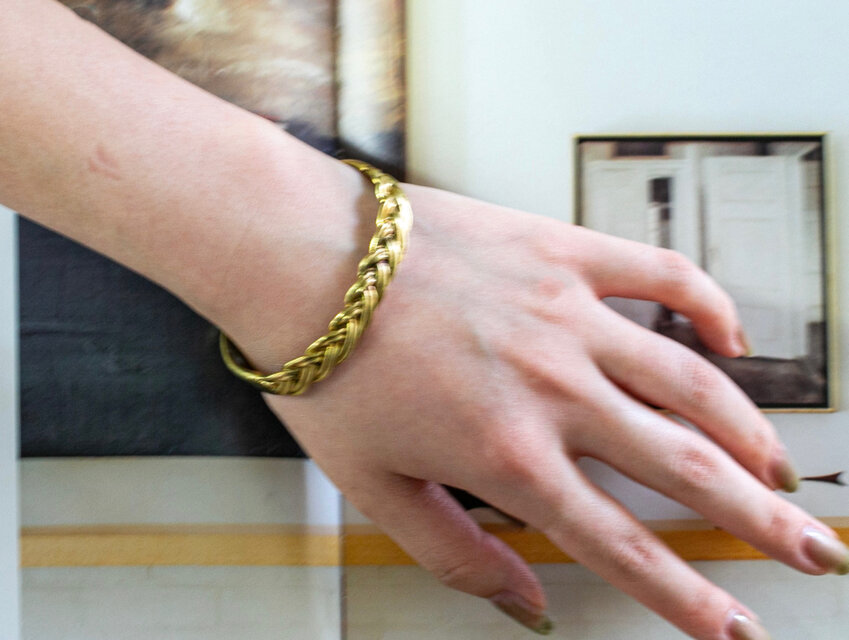 Vintage style braided bangle / 四つ編みバングル シルバー925・真鍮