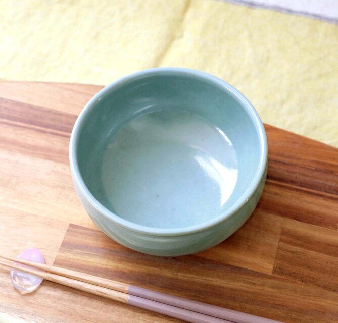 ニュアンスブルー 水色釉薬のシチューボウル