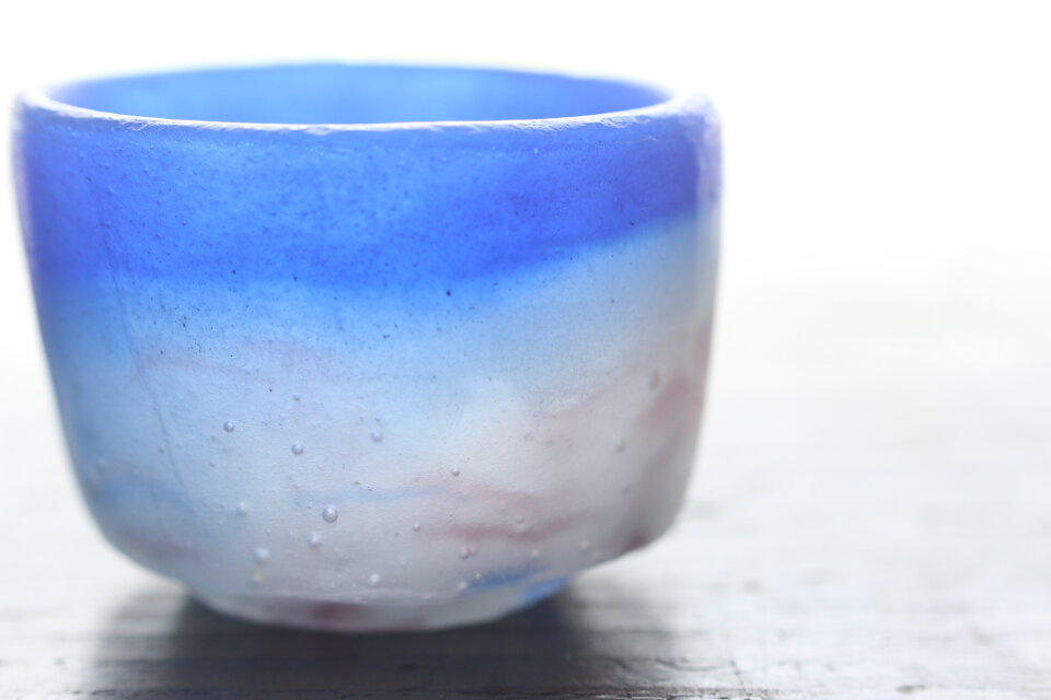 ガラス 溶かし込みぐい吞み 其の陸