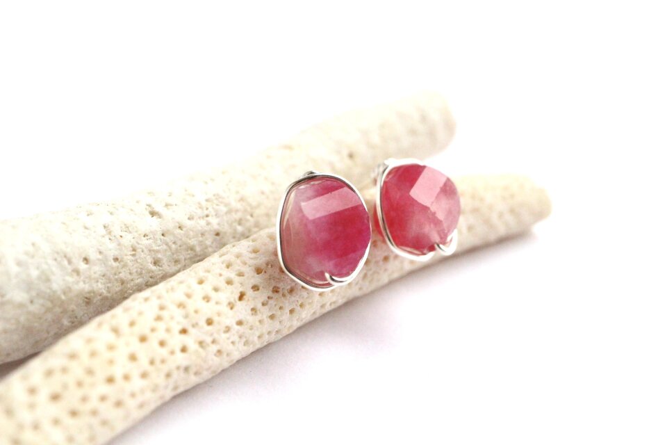 ピンクジェイド KIRAKIRA　Wire　ピアス／イヤリング