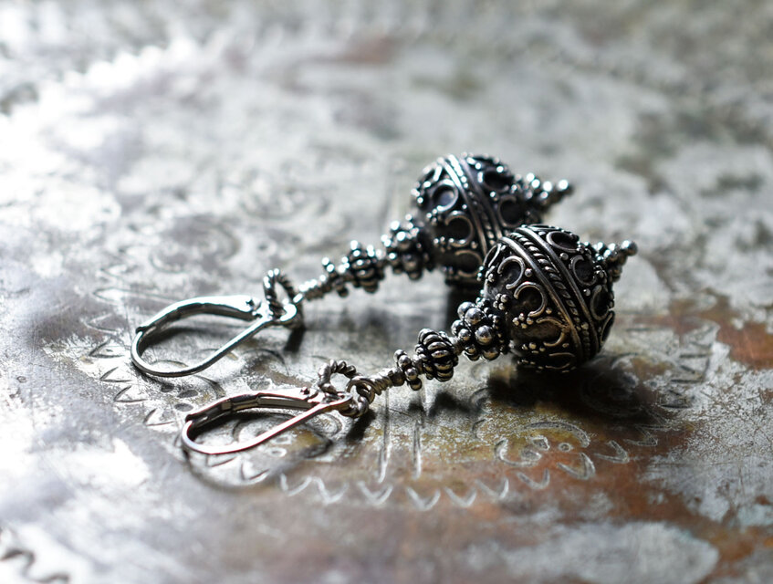 繊細細工バリシルバーとハンドメイドシルバーのピアス