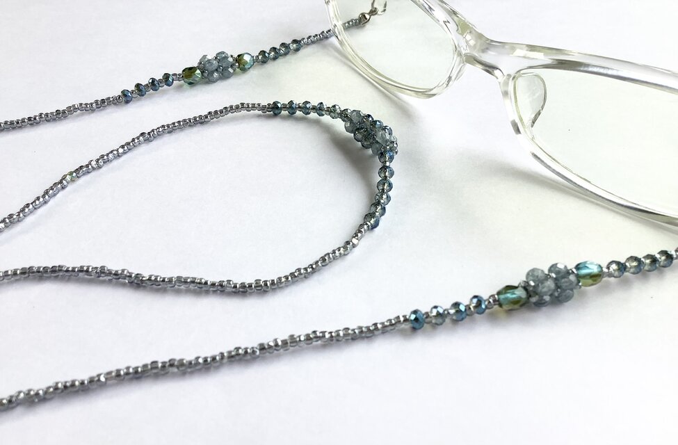 *Always*ブルーグレーのキラキラグラスコード