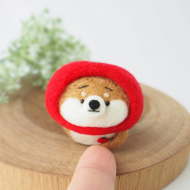 受注製作】-夏野菜- トマトになりきるまゆ柴犬(赤柴・黒柴・白柴) 羊毛