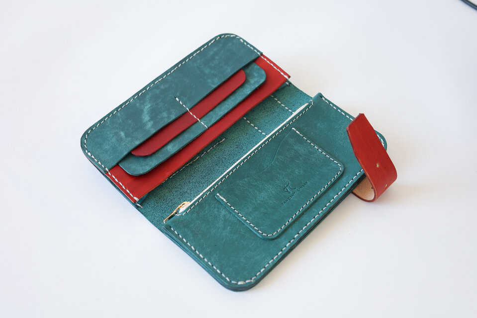 Urban Cowboy｜デニム風レザー長財布・ユニセックス・本革ハンドメイド
