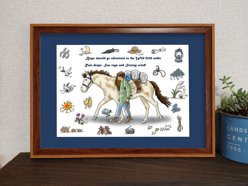フレーム付き/アートポスター/そのままプレゼントに/すぐ飾れる/馬旅