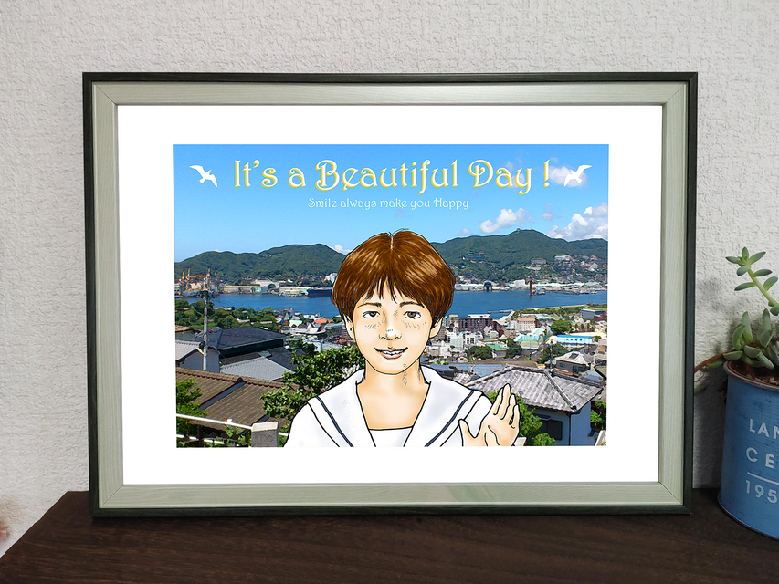 フレーム付き/アートポスター/そのままプレゼントに/すぐ飾れる/長崎港