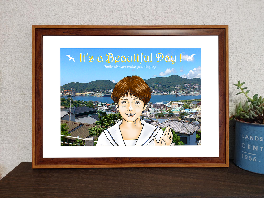 フレーム付き/アートポスター/そのままプレゼントに/すぐ飾れる/長崎港