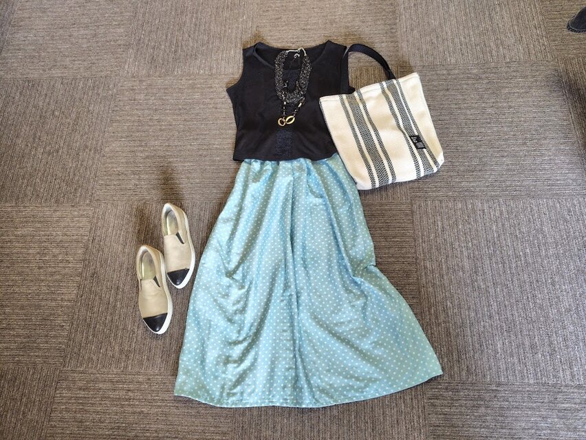 ★丈90㎝まで★水玉のWガーゼのギャザースカート★裏地付き★受注製作★