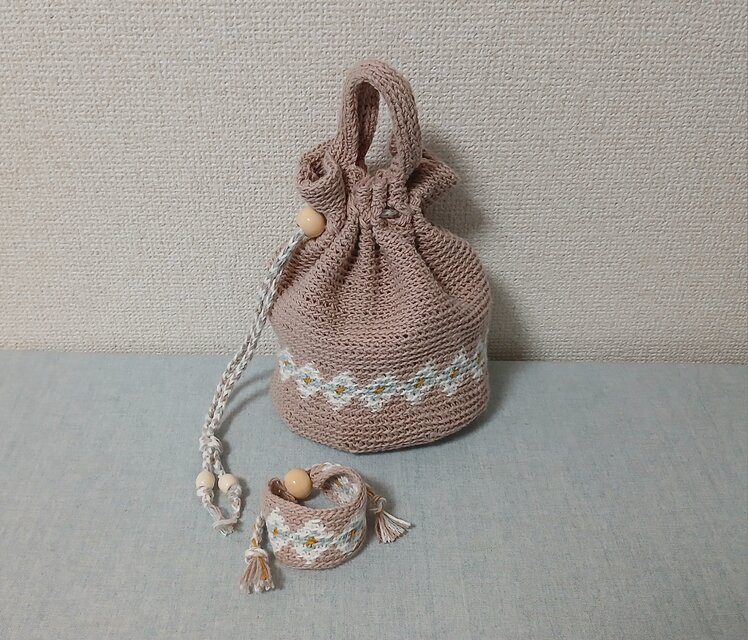 【初登場・復刻版】巾着にもなるミニトート｜ピンク×クラシックカラー＋お揃いブレスレット付き