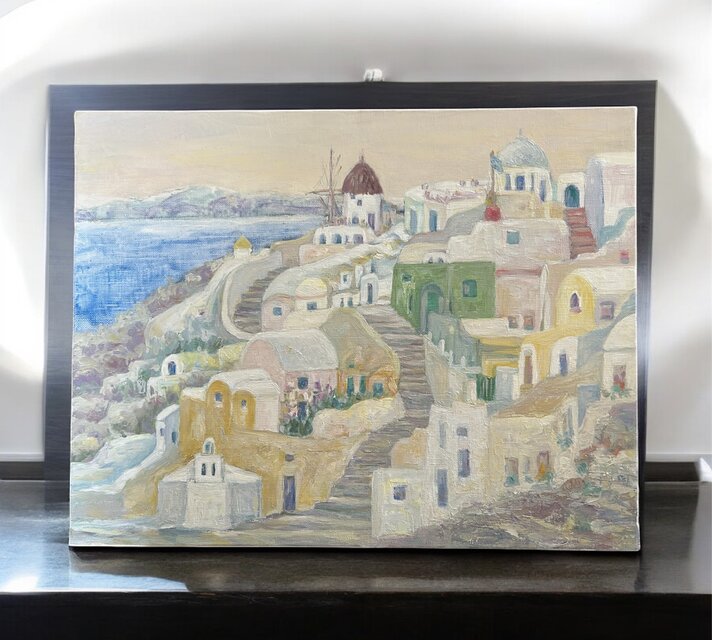 楽天市場】サントリーニ島（絵画｜アート・美術品・骨董品・民芸