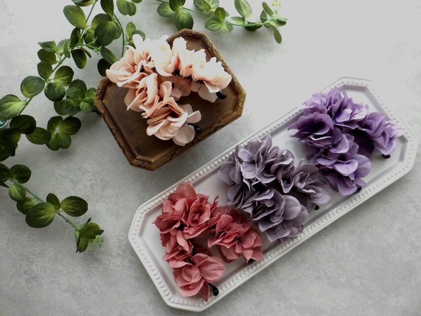 紫陽花のバナナクリップ □ シックカラー 4色展開 □ パープル | iichi