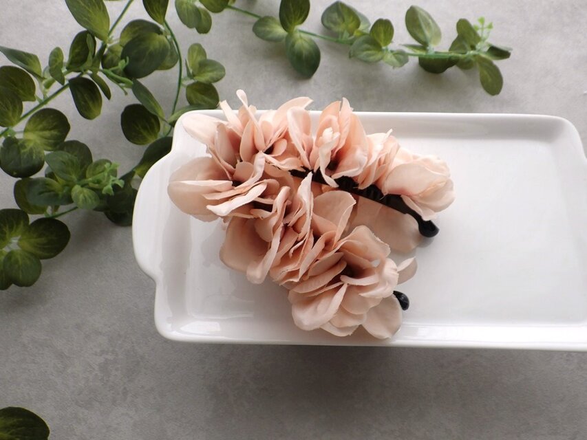 紫陽花のバナナクリップ ■ シックカラー 4色展開 ■  ライトピンク