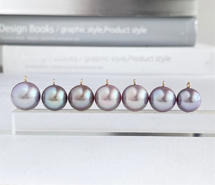 選べる 天然淡水真珠 ラベンダーパープル ルベルパールのペンダント