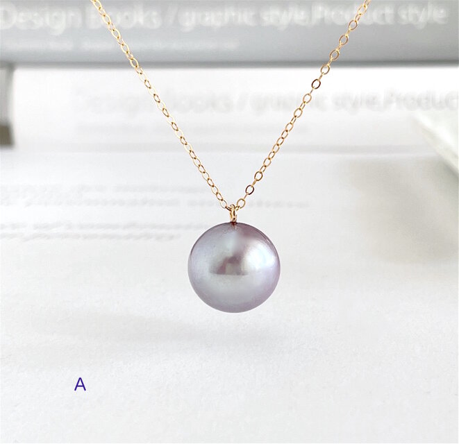 選べる 天然淡水真珠 ラベンダーパープル ルベルパールのペンダント