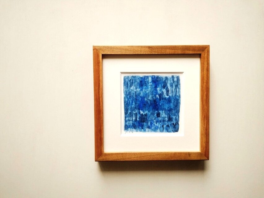 水彩｜原画「蒼の光」※木製額縁入り