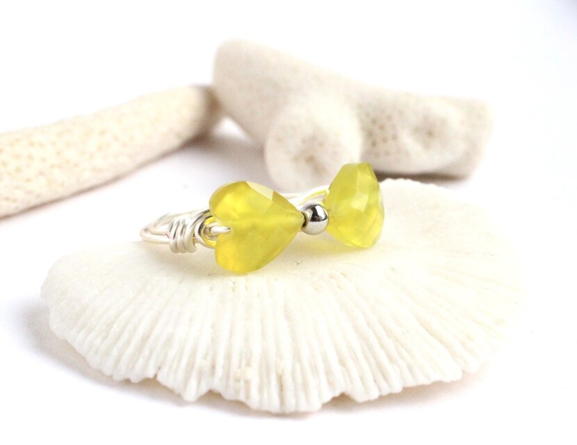 イエロージェイド　Ribbon　Wire　Ring