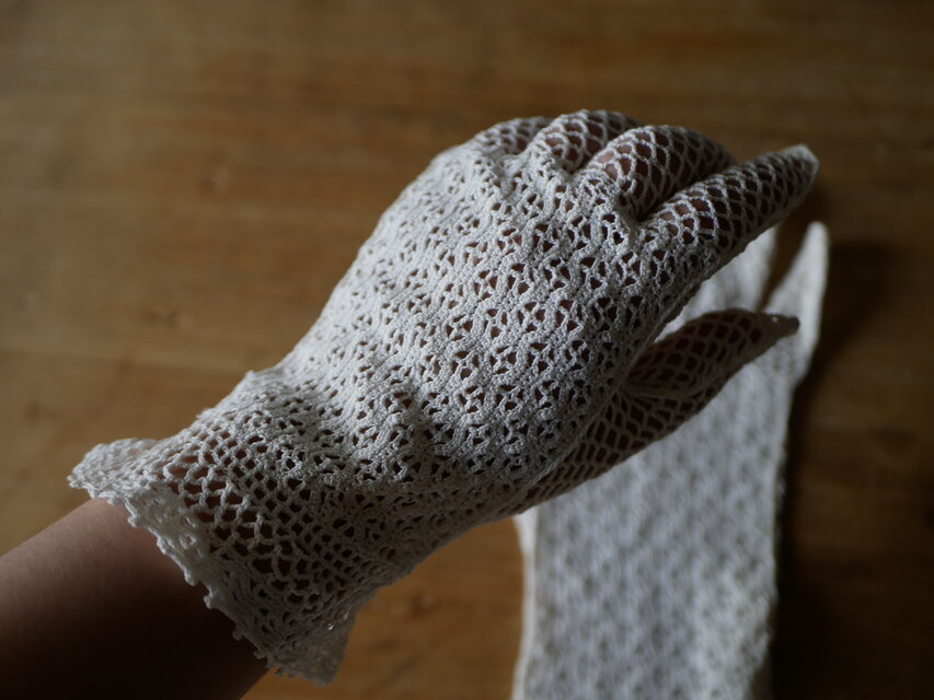 B クロッシェレース グローブ フランスヴィンテージ フランス