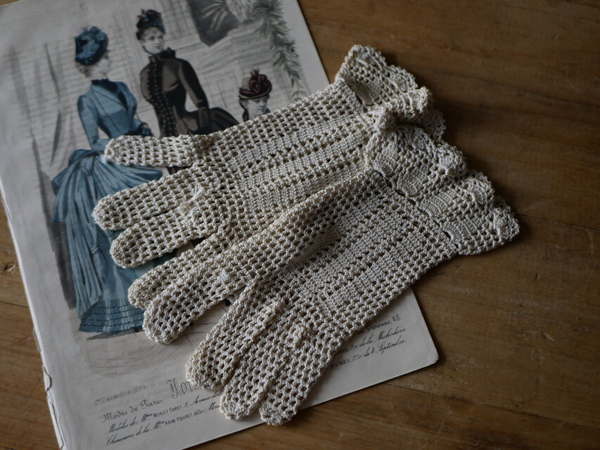 C  クロッシェレース　グローブ　フランスヴィンテージ　フランスブロカント