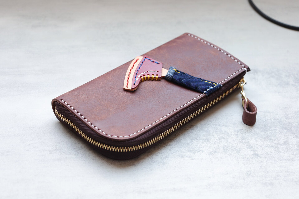 デニム長財布 デニムリメイク ハンドメイド 長財布 M.MARI 通販