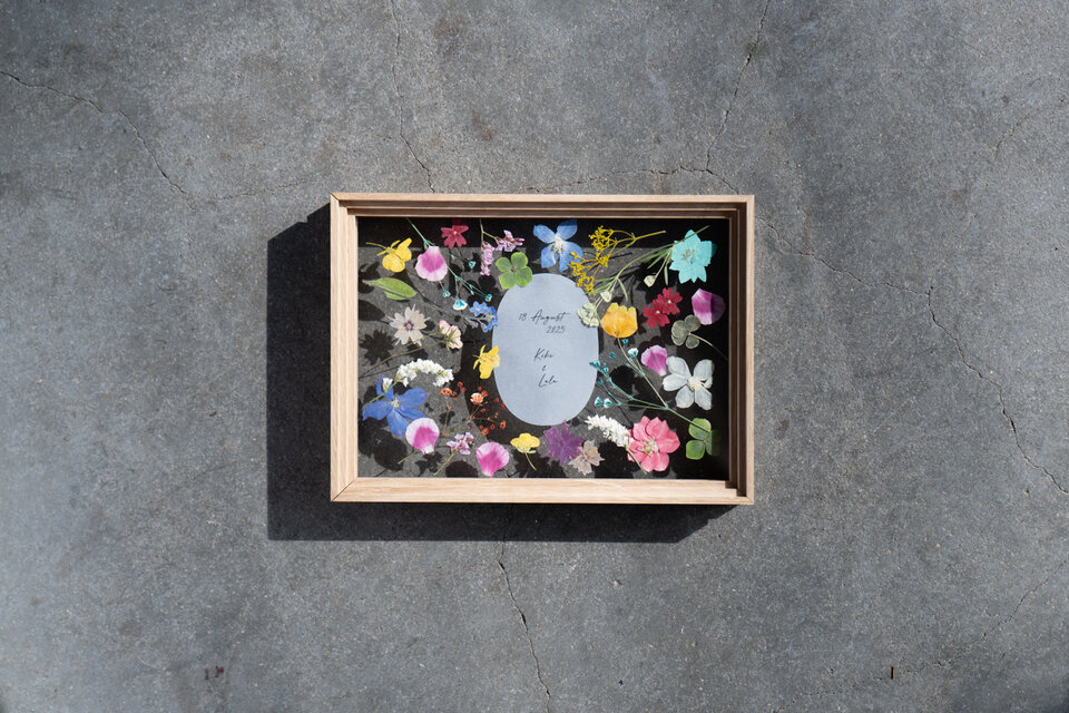 【アフターブーケ ＜Moebe-ame S-size〈Standing〉＞】生花ブーケを「押し花＆額装」してお届けします　結婚式