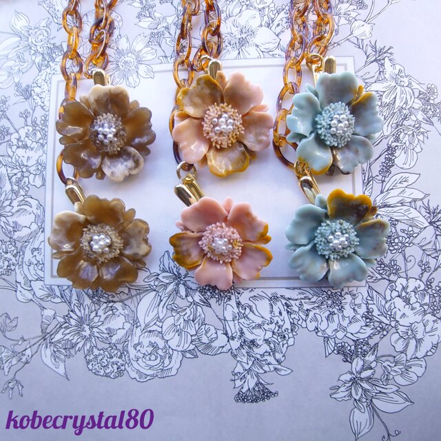 甘すぎないシックなお花フラワーナプキンクリップ 250701-4.5.6