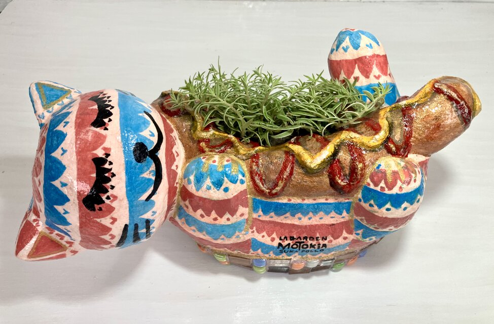 植木鉢 セメント ソーセージと猫形プランターオブジェ手作り | iichi