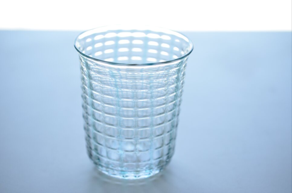 チェックグラス(瀬戸内ブルーと若葉色)